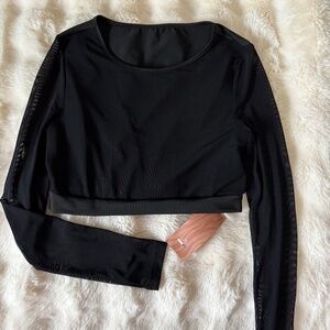 black mesh crop top